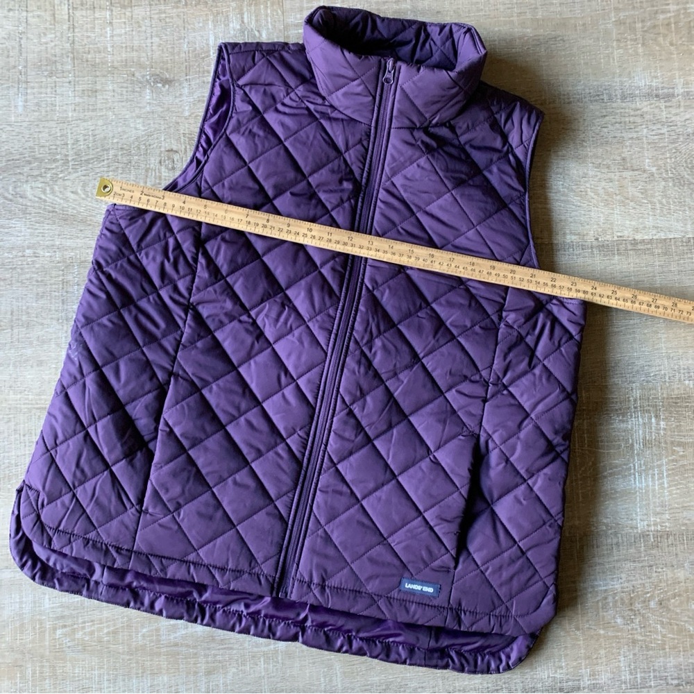 Lands’ End Womens Quilted Hiking Puffer Vest XL Purple Zip Gorp Core Classic NWT - Picture 4 of 10
